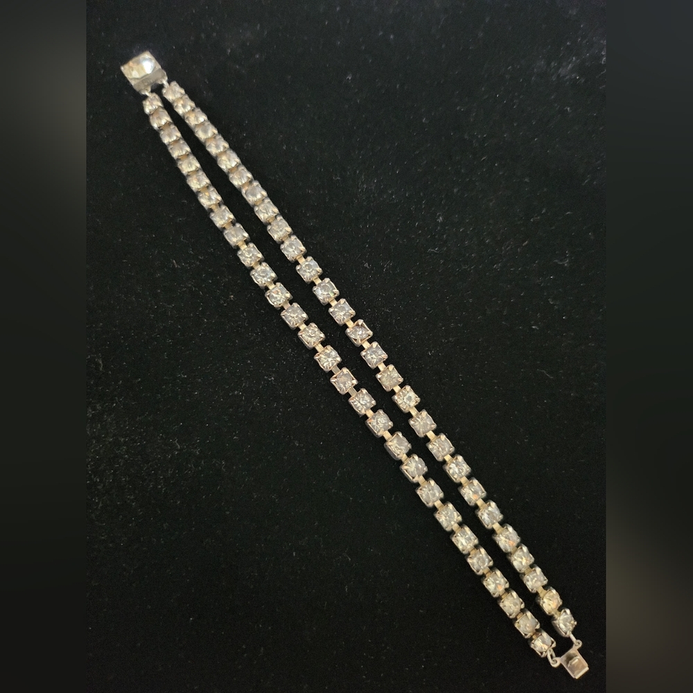 Sparkling Rhinestone Double Row Bracelet